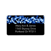 Huwelijksadres Blauw Hollywood Glam Etiket (Voorkant)