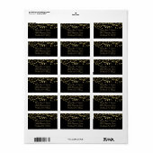 Huwelijksadres Gouden Folie Confetti Etiket (Full Sheet)