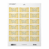 Huwelijksadres Gouden Folie Look Sterren Confetti Etiket (Full Sheet)