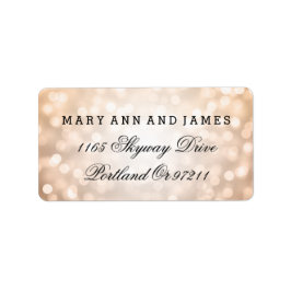 Huwelijksadres Koper Glitter Lights Etiket