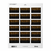 Huwelijksadres Moderne Gouden Lichten Etiket (Full Sheet)