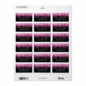Huwelijksadres Roze Lichten Etiket (Full Sheet)