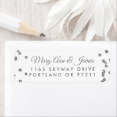 Huwelijksadres Silver Faux Glitter Confetti Wit Etiket (Insitu)