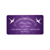 Huwelijksadres Tortelduifjes & Diamonds Paarse Etiket (Voorkant)
