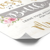 Huwelijksadvies en -wensen in een flesje met bloem poster (Hoek)