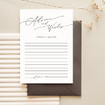 Huwelijksadvies en wensen voor bruid & bruidegom advieskaart<br><div class="desc">Gemaakt met de moderne minimalist in het achterhoofd, de bruiloft advies en wensen voor bruid en bruidegom bieden een slanke en elegante manier om oprechte berichten vast te leggen op uw speciale dag. Met strakke lijnen en een verfijnd script combineren deze kaarten tijdloos advies met hedendaagse charme, waardoor elke noot...</div>