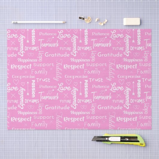 Huwelijksadvies Typografisch Patroon Trouwwinkel Tissuepapier (Craft)