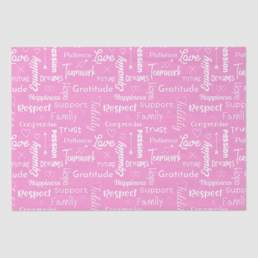 Huwelijksadvies Typografisch Patroon Trouwwinkel Tissuepapier (Voorkant)