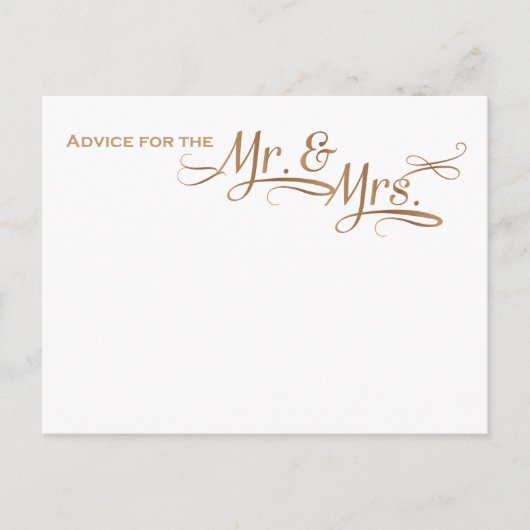 huwelijksadvies voor de heer en mevrouw Gold font Advieskaart (Voorkant)