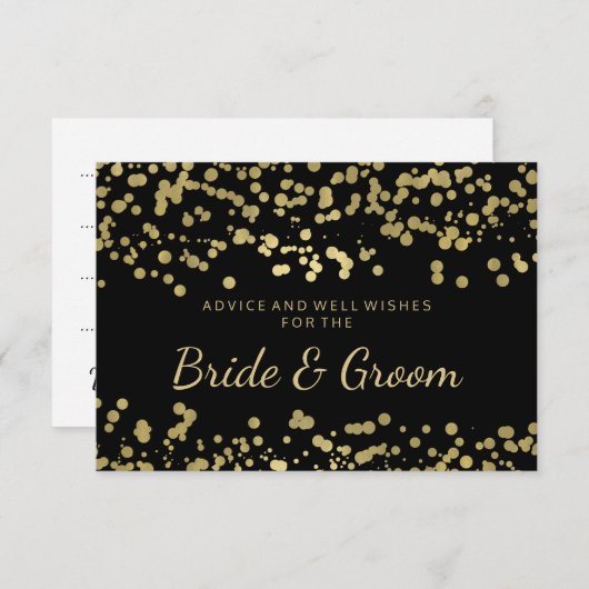 Huwelijksadvieskaart Goud Folie-Uitzicht Confetti Advieskaart (Voorkant / Achterkant)