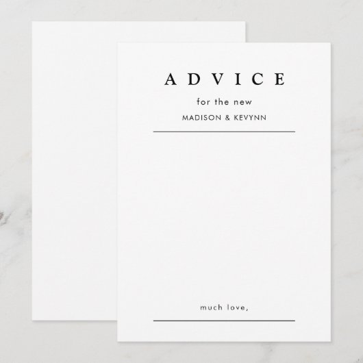 Huwelijksadvieskaart met script kaart (Voorkant / Achterkant)