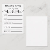 huwelijksadviseur Kaart voor de nieuwe heren en de (Voorkant / Achterkant)