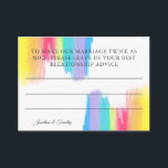 huwelijksadviseur moderne regenboogbruiloft informatiekaartje<br><div class="desc">Mooie regenbooghuwelijksadvieskaart voor je trouwreceptie met ,  artistieke verfstreken vol heldere kleuren. Deze kleurrijke budgetkaarten zijn perfect voor een artistiek stel of een homo- en lesbische bruiloft. De vrolijke kaart heeft een passende achterzijde.</div>