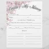 huwelijksakte (Voorkant)