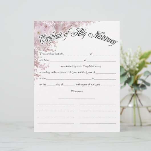 huwelijksakte (Staand voorkant)