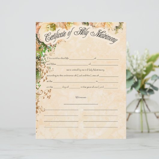 huwelijksakte (Staand voorkant)