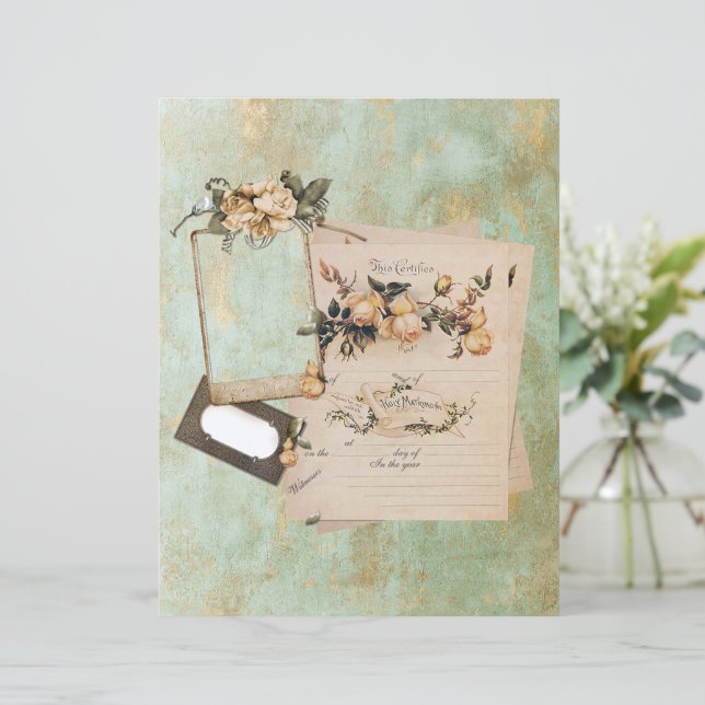  huwelijksakte en -label (Staand voorkant)