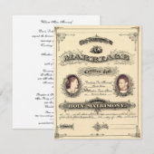  huwelijksakte (lettertype Selfish) Kaart (Voorkant / Achterkant)