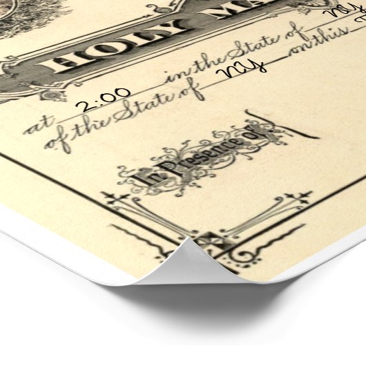  huwelijksakte poster (Hoek)