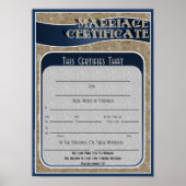 huwelijksakte poster (Voorkant)