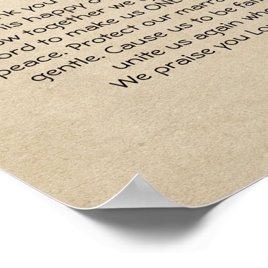 Huwelijksakte (Sierlijke Aandenken) Poster (Hoek)