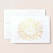 Huwelijksannulering aankondiging met bladmonogram (Voorkant met envelop)