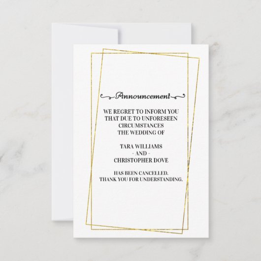 Huwelijksannulering Aankondigingskaarten Aankondiging (Voorkant)