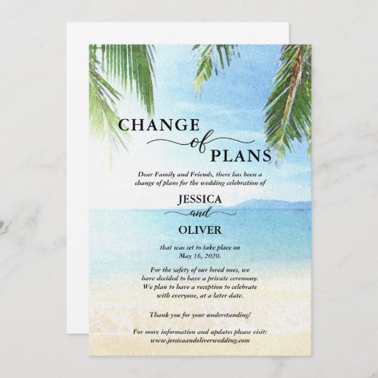 Huwelijksannulering aankondigingskaarten voor op h save the date (Voorkant / Achterkant)