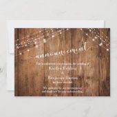 Huwelijksannulering op rustic hout met lichten kaart (Voorkant)