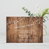 Huwelijksannulering op rustic hout met lichten kaart (Staand voorkant)