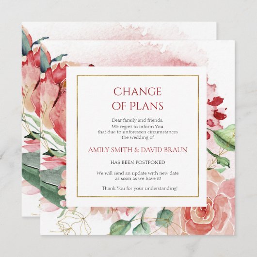 Huwelijksannulering - Uitgesteld - Wijziging van p Kaart (Voorkant / Achterkant)