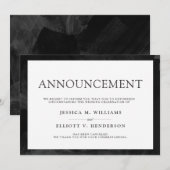 Huwelijksannuleringsbericht Formele Plain Kaart (Voorkant / Achterkant)