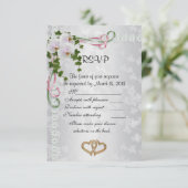 Huwelijksantwoordkaarten elegante witte orchideeën RSVP kaartje (Staand voorkant)