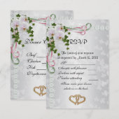 Huwelijksantwoordkaarten elegante witte orchideeën RSVP kaartje (Voorkant / Achterkant)