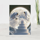 Huwelijksastronaut voor Passen getrouwd in maanlic Kaart (Voorkant)