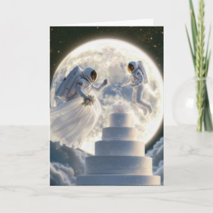 Huwelijksastronaut voor Passen getrouwd in maanlic Kaart
