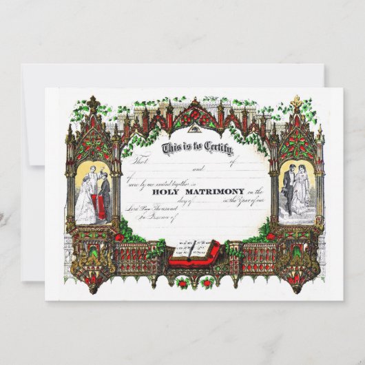 huwelijksattest uit 1877 kaart (Voorkant)