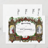 huwelijksattest uit 1877 kaart (Voorkant / Achterkant)