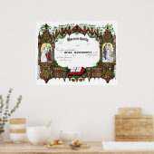 huwelijksattest uit 1877 poster (Keuken)