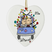 Huwelijksauto met Cat Dated Heart Ornament (Rechts)