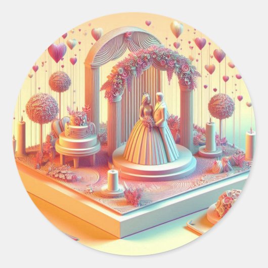 Huwelijksband Ronde Sticker (Voorkant)