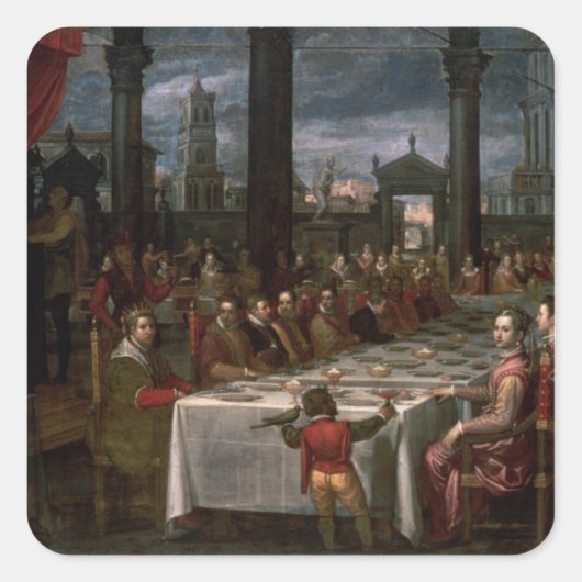 Huwelijksbanket Vierkante Sticker (Voorkant)