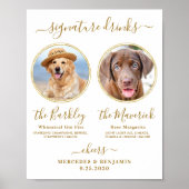 Huwelijksbar met eigen foto goud - Signature Drink Poster (Voorkant)