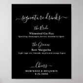 Huwelijksbar met gepersonaliseerde Signature-drank Poster (Voorkant)