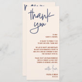 Huwelijksbedankje & Menu Kaart (Voorkant / Achterkant)