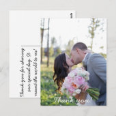 Huwelijksbedankje Post Kaart (Voorkant / Achterkant)