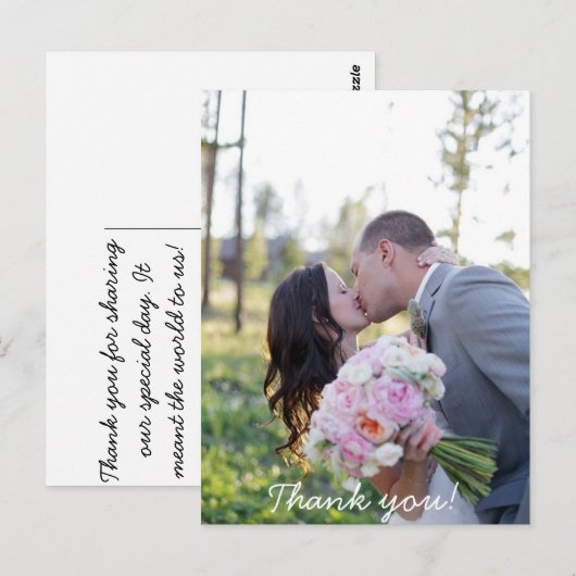 Huwelijksbedankje Post Kaart (Voorkant / Achterkant)