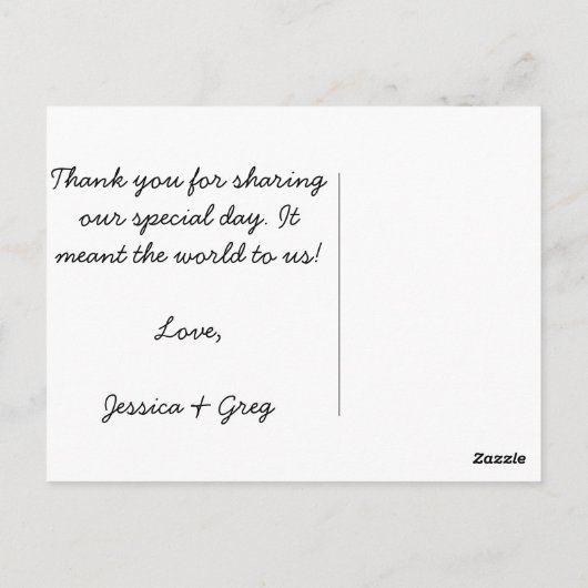 Huwelijksbedankje Post Kaart (Achterkant)
