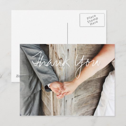 Huwelijksbedankje Post Kaart (Voorkant / Achterkant)