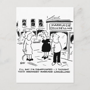 Huwelijksbegeleiding, niet annuleren briefkaart